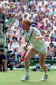 Wimbledon Tennis. Boris Becker In Action. July 1991 91-4217-047 Wimbledon Tennis. Boris Becker In Action. July 1991 91-4217-047