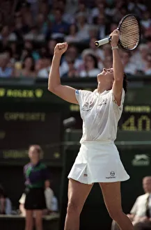 Wimbledon Tennis. Gabriella Sabatini v. Jennifer Capriati. July 1991 91-4261-026 Wimbledon Tennis. Gabriella Sabatini v. Jennifer Capriati. July 1991 91-4261-026