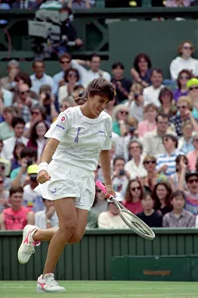 Wimbledon Tennis. J. Capriati Beats M. Navratilova. July 1991 91-4218-042 Wimbledon Tennis. J. Capriati Beats M. Navratilova. July 1991 91-4218-042