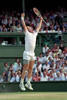 Wimbledon Tennis. Men's Semi Final. Boris Becker v. David Wheaton Wimbledon Tennis. Men's Semi Final. Boris Becker v. David Wheaton
