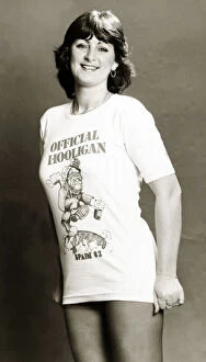 Images Dated 1st March 1982: Woman wearing t-shirt reading Official Hooligan - Spain 1982