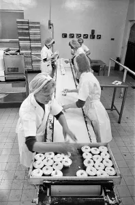 Women at work at Sparks Bakery, Stockton-on-Tees. 1974 Women at work at Sparks Bakery, Stockton-on-Tees. 1974