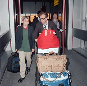 Woody Allen and Mia Farrow's son Fletcher Previn at London Heathrow Airport Woody Allen and Mia Farrow's son Fletcher Previn at London Heathrow Airport