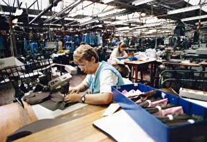Worker Pat Evans of Alexon textiles factory at Alexon House in Hawthorn, Pontypridd Worker Pat Evans of Alexon textiles factory at Alexon House in Hawthorn, Pontypridd