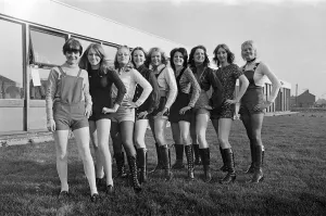 Workers in hot pants at Dewhirst, Redcar. 1971 Workers in hot pants at Dewhirst, Redcar. 1971
