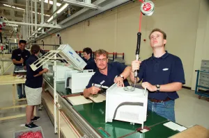Workers on the pilot production line at the new Samsung factory Wynyard Workers on the pilot production line at the new Samsung factory Wynyard