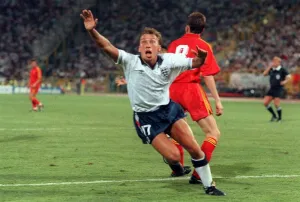 World Cup 1990 Last 16 England 1 Belgium 0 David Platt celebrates World Cup 1990 Last 16 England 1 Belgium 0 David Platt celebrates