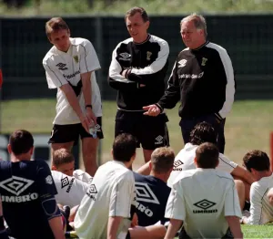 World Cup France June 1998 Scotland team training pep talk from Craig Brown World Cup France June 1998 Scotland team training pep talk from Craig Brown