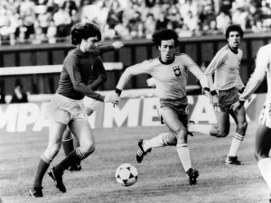 World Cup Third Place Play off match in Buenos Aires. Brazil 2 v Italy 1 Antognoni World Cup Third Place Play off match in Buenos Aires. Brazil 2 v Italy 1 Antognoni