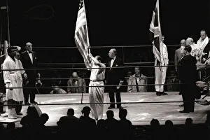 World heavyweight title fight between American champion Cassius Clay World heavyweight title fight between American champion Cassius Clay