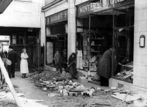 World War Two Air Raids, Coventry, 14th October 1940. Cleaning up the mess after a direct World War Two Air Raids, Coventry, 14th October 1940. Cleaning up the mess after a direct
