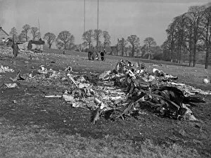 Wreckage Collection: The wreckage of a Junkers Ju 88 F1+BT Wk Nr 7188 of III / KG 76 at Wychbold