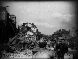 WW2 bomb damage at Leytonstone in October 1944. Y2K WW2 bomb damage at Leytonstone in October 1944. Y2K
