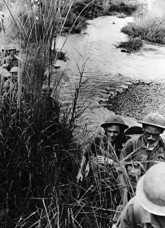 WW2 patrol advancing through the rushes on their way to Mohnyin WW2 patrol advancing through the rushes on their way to Mohnyin
