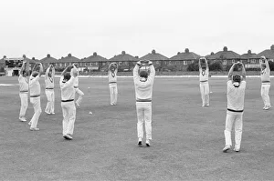 Yorkshire Cricket Team seen here warming up before their County Championship match Yorkshire Cricket Team seen here warming up before their County Championship match