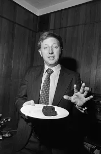 Yorkshire mineworkers leader Arthur Scargill has it on a plate Yorkshire mineworkers leader Arthur Scargill has it on a plate