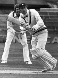 Yorkshire opening bat Geoff Boycott strokes the ball back to the bowler during his knock Yorkshire opening bat Geoff Boycott strokes the ball back to the bowler during his knock