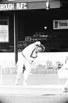 Yorkshire's Arnie Sidebottom seen here on the attack against Leicestershire at Acklam Yorkshire's Arnie Sidebottom seen here on the attack against Leicestershire at Acklam