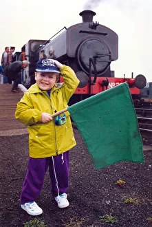 This young boy wants to be the engine driver of this locomotive at Bowes Railway Museum This young boy wants to be the engine driver of this locomotive at Bowes Railway Museum