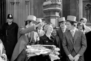 Young Conservatives demonstrate in favour for Mrs Margaret Thatcher in the lead up to Young Conservatives demonstrate in favour for Mrs Margaret Thatcher in the lead up to