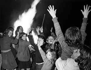 Youngsters enjoying Guy Fawkes Night. 5th November 1975 Youngsters enjoying Guy Fawkes Night. 5th November 1975