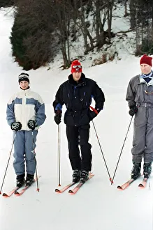 Zara Phillips, Prince William and Prince Charles pose on the ski slopes of Klosters Zara Phillips, Prince William and Prince Charles pose on the ski slopes of Klosters