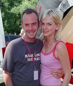 Zoe Ball July 1999 Radio One Roadshow Scotland disc jockey with her boyfriend Zoe Ball July 1999 Radio One Roadshow Scotland disc jockey with her boyfriend