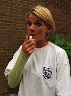 Zoe Ball TV Presenter whistles for England Zoe Ball TV Presenter whistles for England