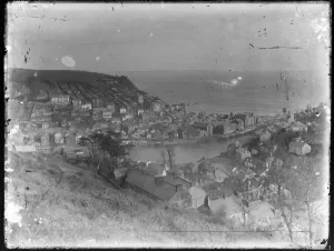 Looe Print: West Looe Downs View of Rame Head