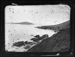 Looe Island Print from Cliff Path to Talland