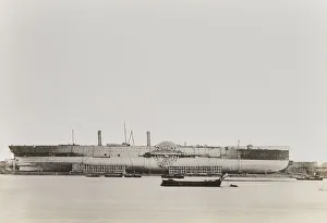Launch of the SS Great Eastern Print, Black and White Photograph