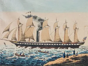 Colour Print of the SS Great Britain in Port