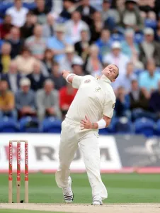 Peter Siddle Print, Cricket Match at Swalec Stadium