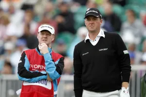 Peter Hanson and Caddy Print at The Open Championship 2012