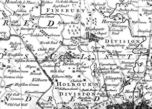 Prints of 1746 Rocque Map Hampstead Heath Prints: 1746 Rocque Map Print