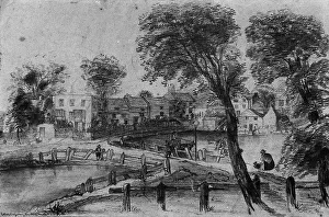 Prints of Highgate village originally had two ponds which gave the square its name. Soon after this drawing was created the northern pond (on the right) was filled in and the other pond was reduced in size Victorian Architecture Prints: 1852 Print of Pond Square Highgate