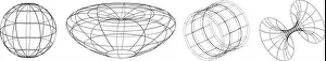 Four 3D Wireframe Surface Print