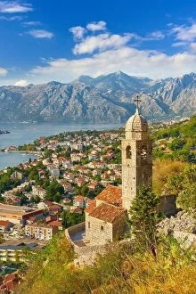 Montenegro Collection: Aerial view of Kotor balkan village, Montenegro
