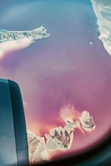 Azerbaijan Collection: Aerial View Of Lake Urmia From Window Of Plane. Beautiful Lake Urmia Is An Endorheic Salt Lake In