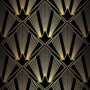 Gold Black Art Deco Print