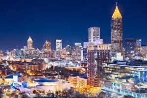 Georgia Collection: Atlanta, Georgia, USA downtown skyline at night