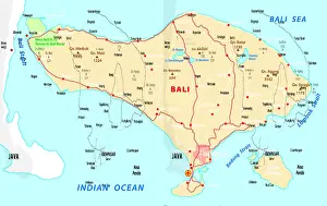 Prints of bali map June Prints: Bali Island Map Print