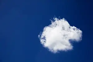 Blue Sky Print with Single Lone Cloud