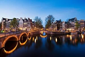 Images Dated 4th May 2016: Canals of Amsterdam at night. Amsterdam is the capital and most populous city of the Netherlands