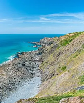Caunter Beach and Cliffs Print, Hartland Cornwall Heritage Coast