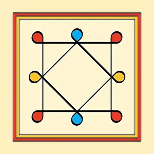 Colored Ring of Solomon Print in a Square Frame