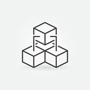 Blockchain Technology Print - Three Connected Blocks Icon