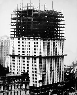 Print of the Woolworth Building under construction, New York City