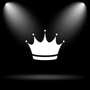 Crown Icon Print on Black Background