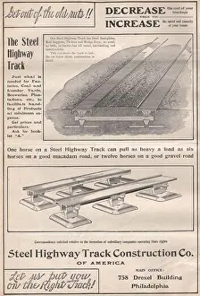 Antique Steel Highway Track Construction Print